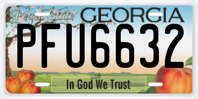 GA license plate PFU6632