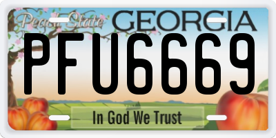 GA license plate PFU6669
