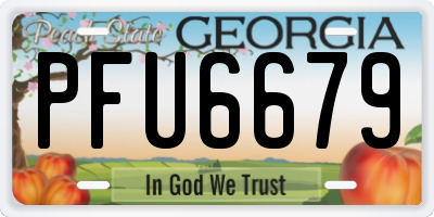 GA license plate PFU6679