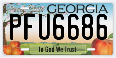GA license plate PFU6686