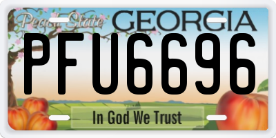 GA license plate PFU6696