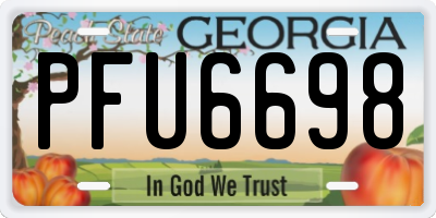 GA license plate PFU6698