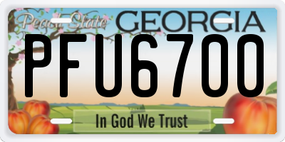 GA license plate PFU6700