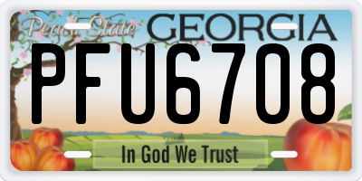 GA license plate PFU6708