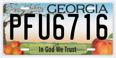 GA license plate PFU6716