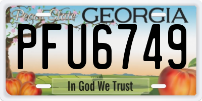GA license plate PFU6749