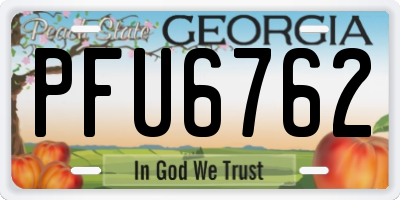 GA license plate PFU6762