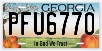 GA license plate PFU6770