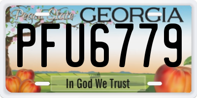 GA license plate PFU6779