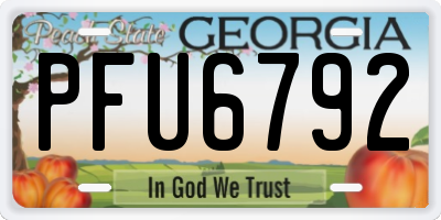GA license plate PFU6792