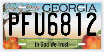 GA license plate PFU6812