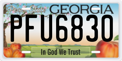 GA license plate PFU6830