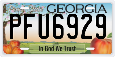 GA license plate PFU6929