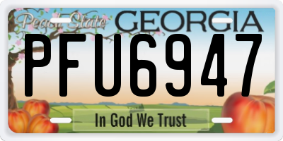 GA license plate PFU6947