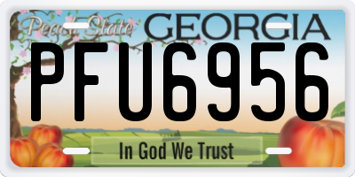 GA license plate PFU6956