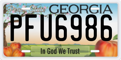 GA license plate PFU6986