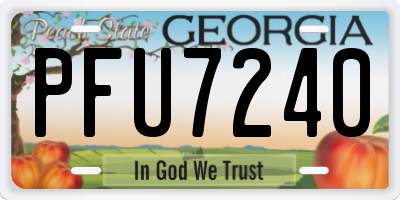 GA license plate PFU7240
