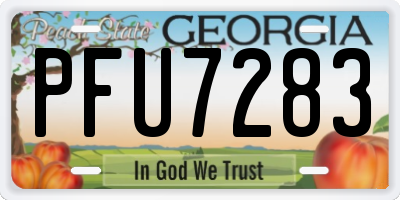 GA license plate PFU7283