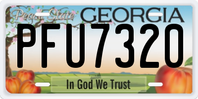 GA license plate PFU7320