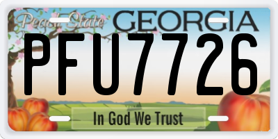 GA license plate PFU7726