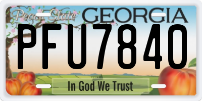 GA license plate PFU7840