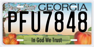 GA license plate PFU7848