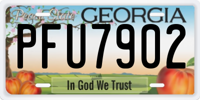 GA license plate PFU7902