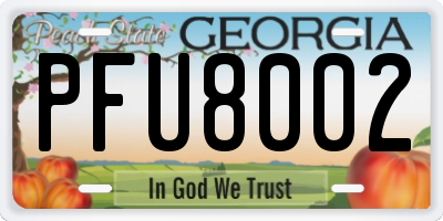 GA license plate PFU8002