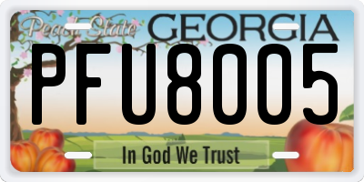 GA license plate PFU8005