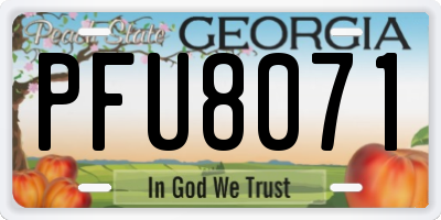 GA license plate PFU8071