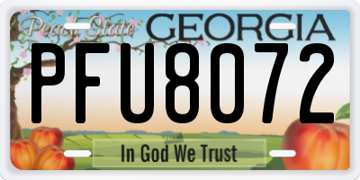 GA license plate PFU8072