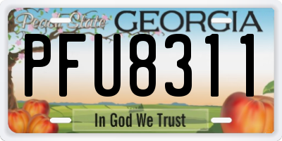 GA license plate PFU8311