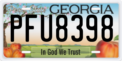 GA license plate PFU8398