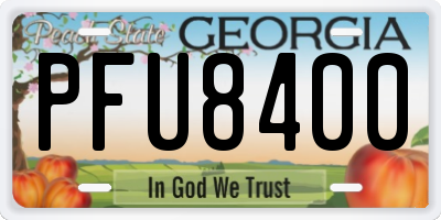 GA license plate PFU8400