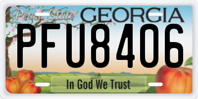 GA license plate PFU8406