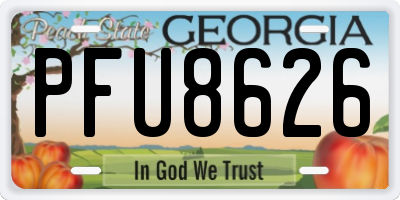 GA license plate PFU8626