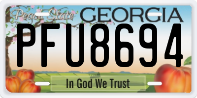 GA license plate PFU8694