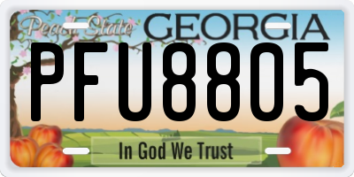 GA license plate PFU8805