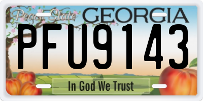 GA license plate PFU9143
