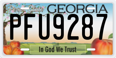 GA license plate PFU9287
