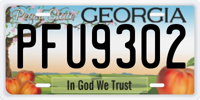 GA license plate PFU9302