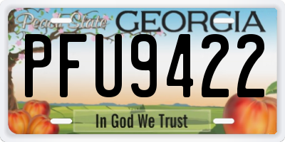 GA license plate PFU9422