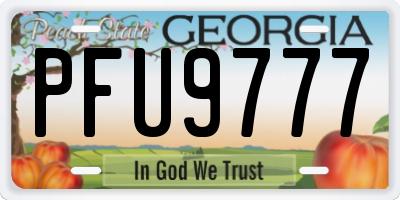 GA license plate PFU9777