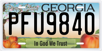 GA license plate PFU9840