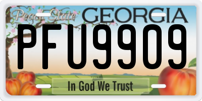 GA license plate PFU9909