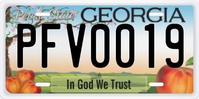 GA license plate PFV0019