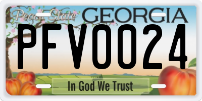 GA license plate PFV0024