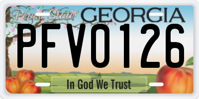 GA license plate PFV0126