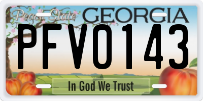 GA license plate PFV0143