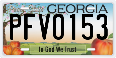 GA license plate PFV0153